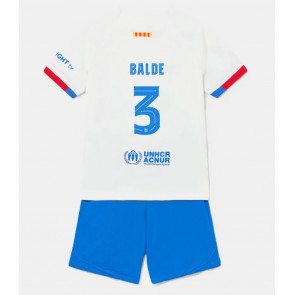 Barcelona Alejandro Balde #3 Replika Babytøj Udebanesæt Børn 2023-24 Kortærmet (+ Korte bukser)